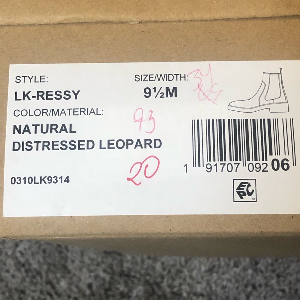 New in box Lucky Brand boots never worn sz 9.5 M natural distressed leopard - Picture 6 of 7